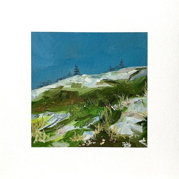 Other - 8x8 Maine Original Oil Painting Acadia Cadillac Mountain New England Art Signed